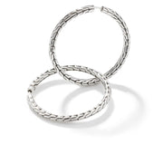JOHN HARDY Classic Chain Silver Medium Hoop Earrings With Full Closurev